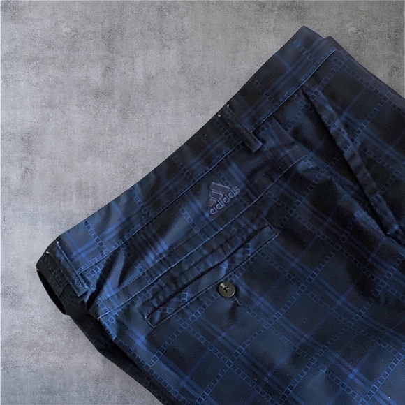 ADIDAS Blue Plaid Golf Pants Flat Front Straight Leg Climalite Mens Size 36 x 30 - Picture 16 of 16
